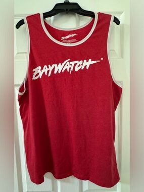 Baywatch Men's Red Tank Top with White Trim